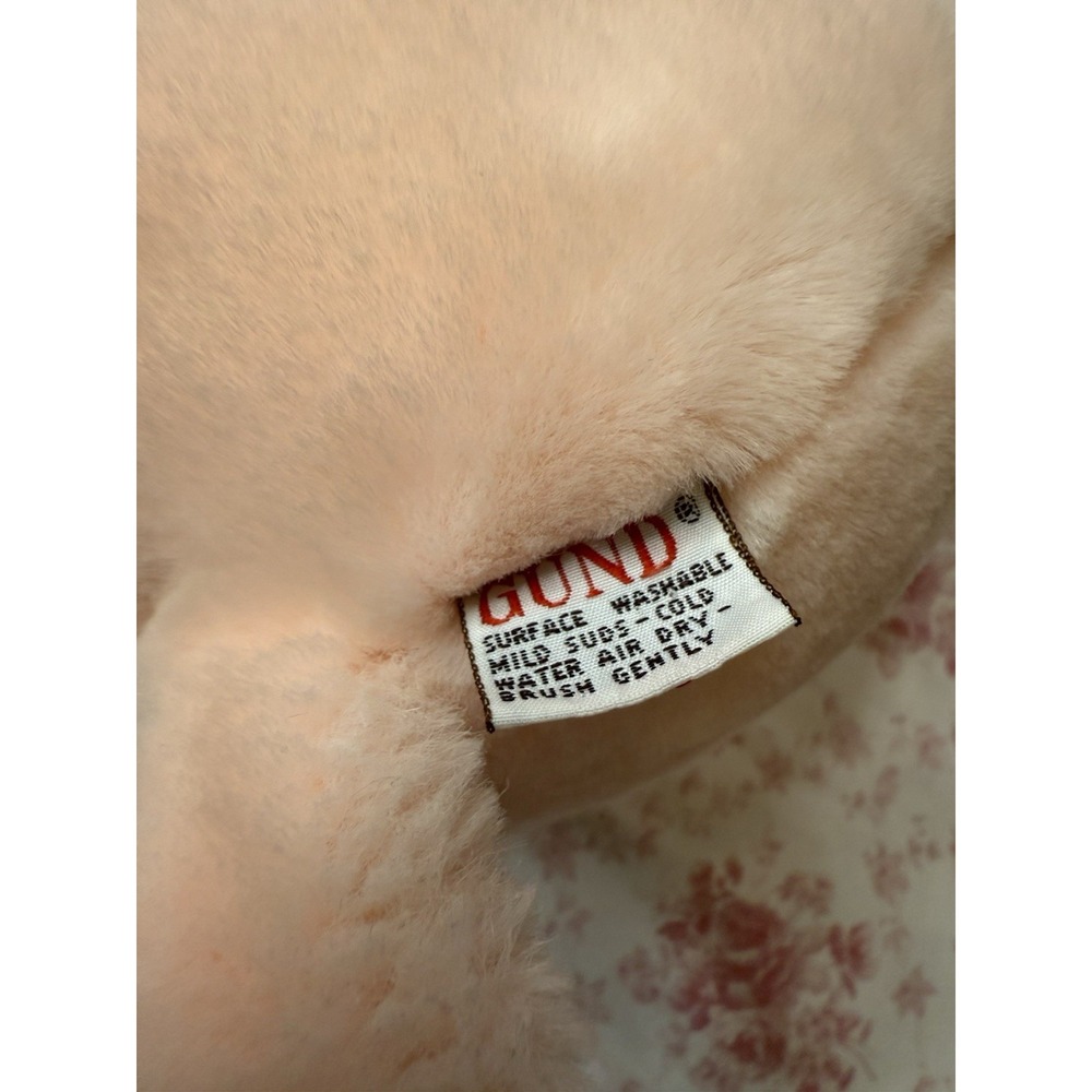 Vintage GUND Snuffles Teddy Bear Peach Plush Stuffed Animal 10" 1980 - Picture 5 of 7